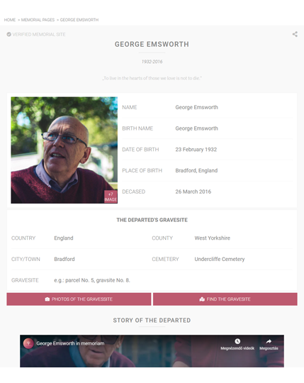 Lapidaris memorial website