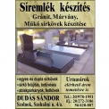 Dudás Sándor sírkő-műkőkészítő